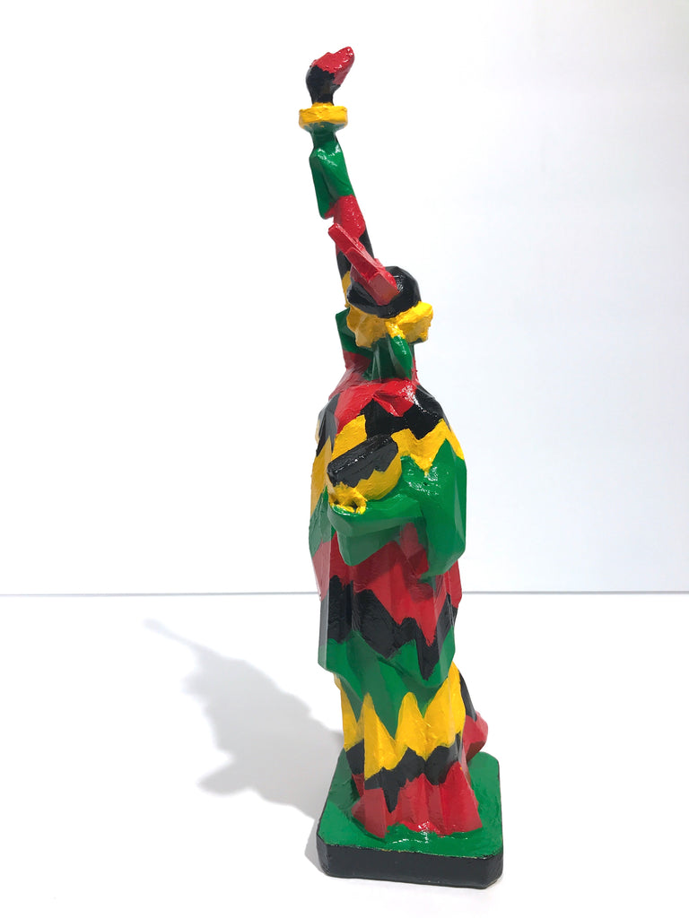 Hand Painted 10" Statue Of Liberty Sculpture African Liberty