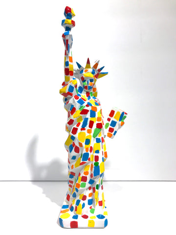 Hand Painted 10" Statue Of Liberty Sculpture Spotted Liberty