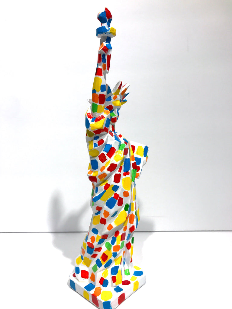 Hand Painted 10" Statue Of Liberty Sculpture Spotted Liberty