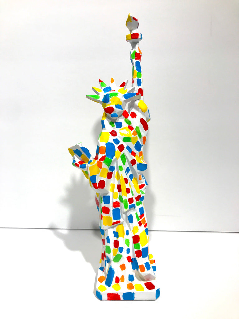 Hand Painted 10" Statue Of Liberty Sculpture Spotted Liberty