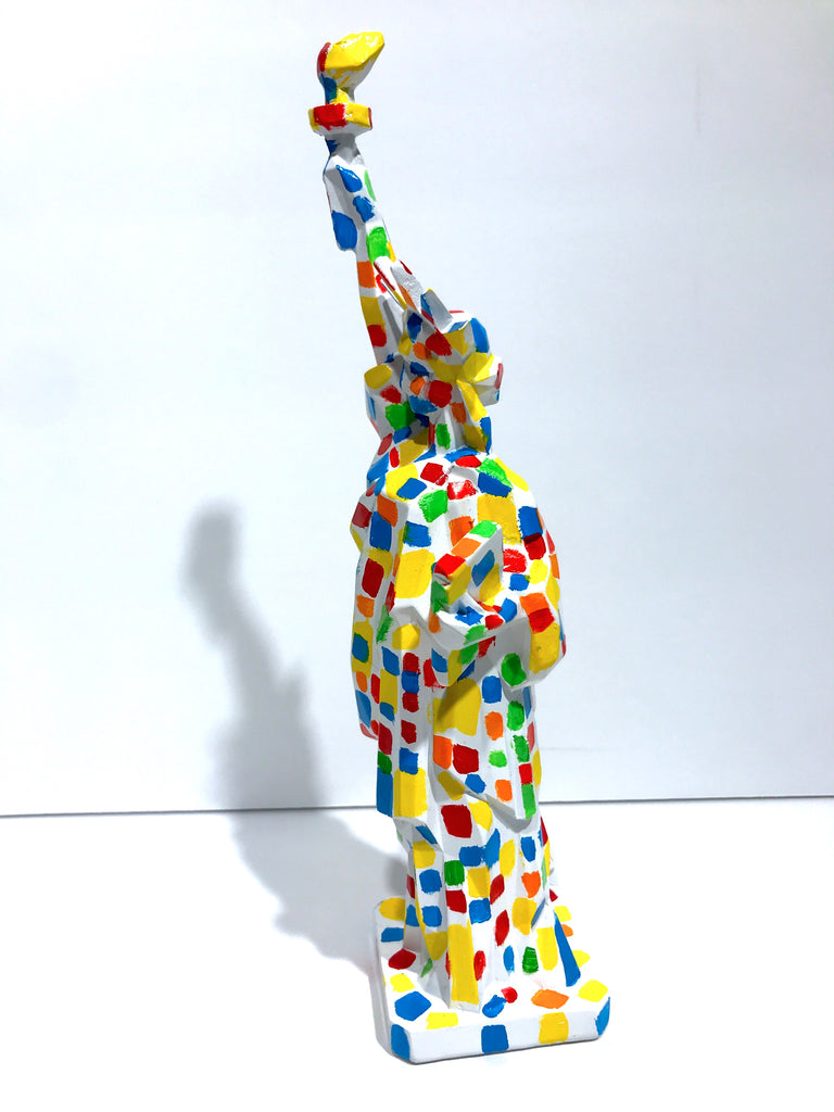 Hand Painted 10" Statue Of Liberty Sculpture Spotted Liberty