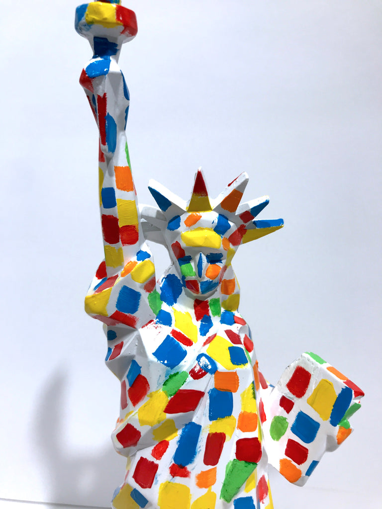 Hand Painted 10" Statue Of Liberty Sculpture Spotted Liberty