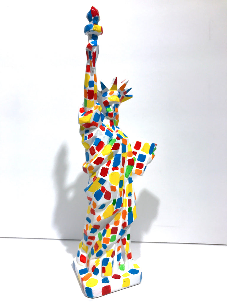 Hand Painted 10" Statue Of Liberty Sculpture Spotted Liberty