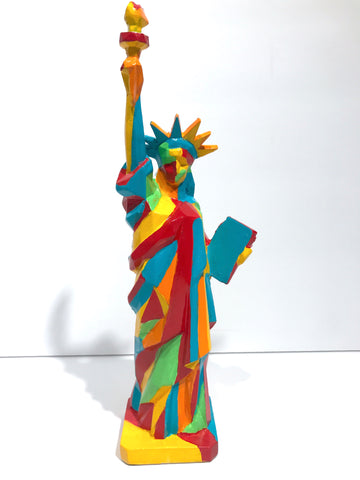 Hand Painted 10" Statue Of Liberty Sculpture Abstract Liberty