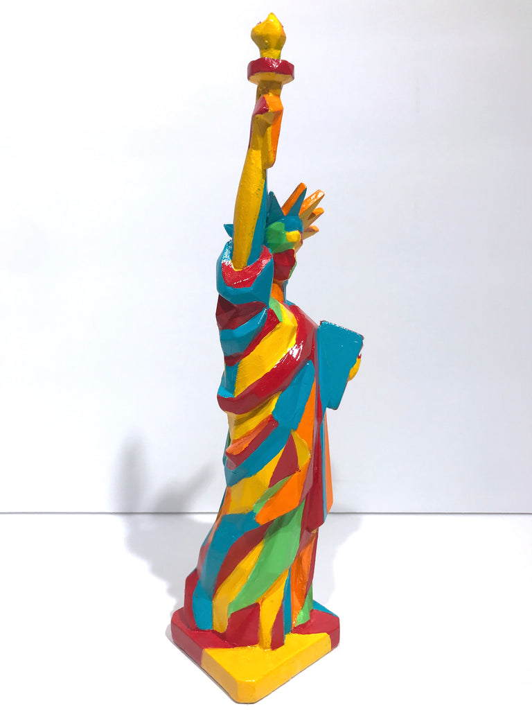 Hand Painted 10" Statue Of Liberty Sculpture Abstract Liberty