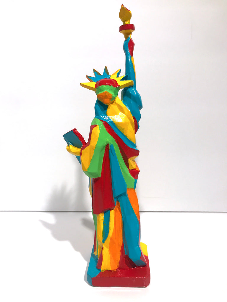 Hand Painted 10" Statue Of Liberty Sculpture Abstract Liberty