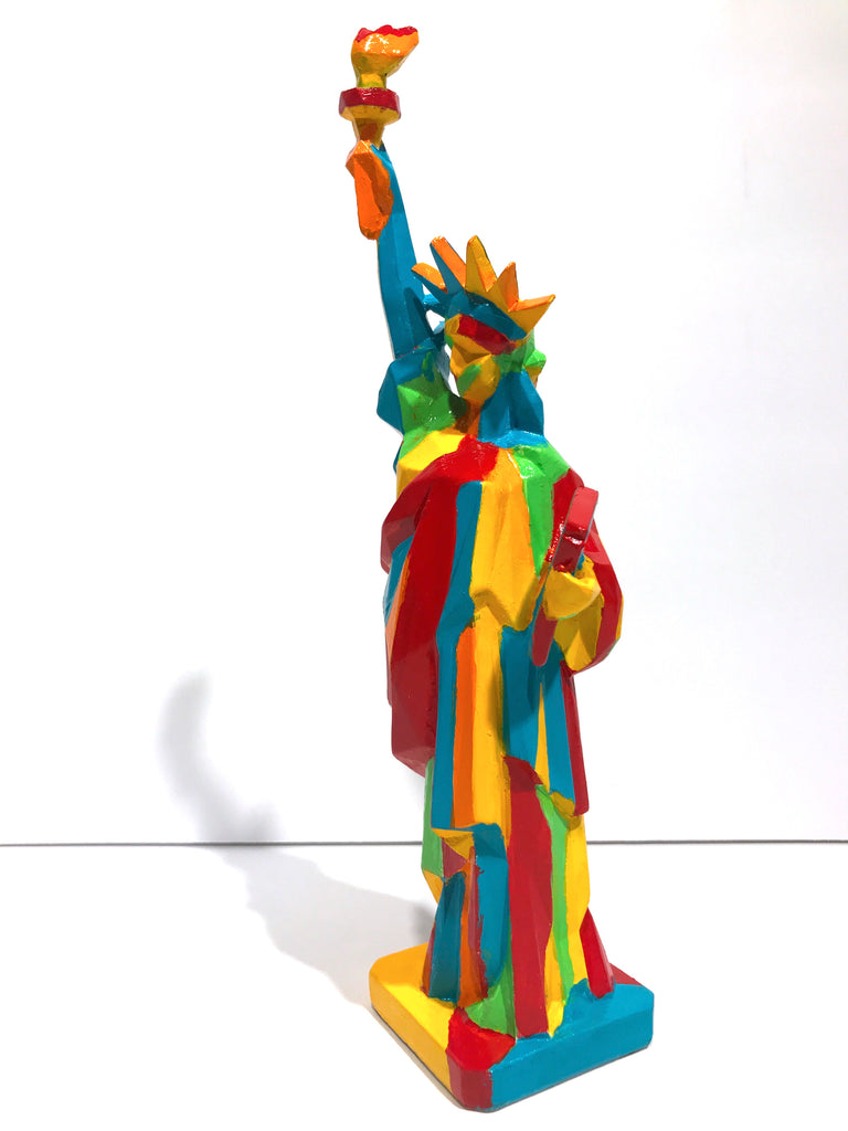 Hand Painted 10" Statue Of Liberty Sculpture Abstract Liberty