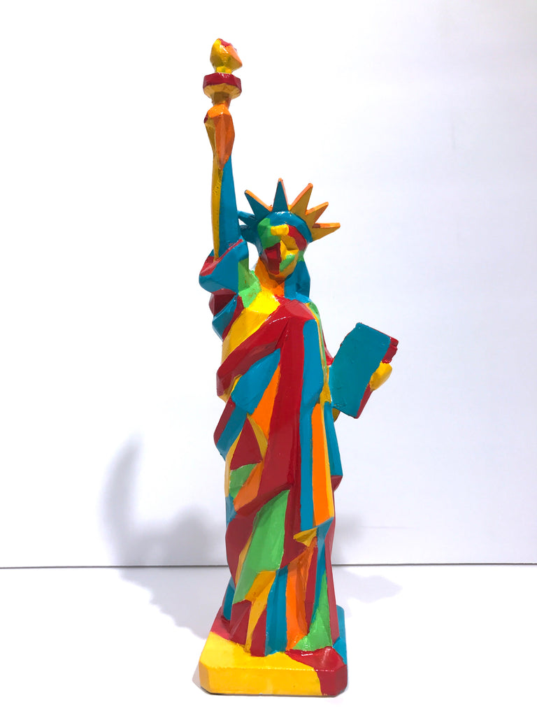 Hand Painted 10" Statue Of Liberty Sculpture Abstract Liberty