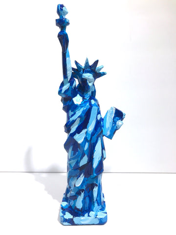 Hand Painted 10" Statue Of Liberty Sculpture Hudson River Liberty