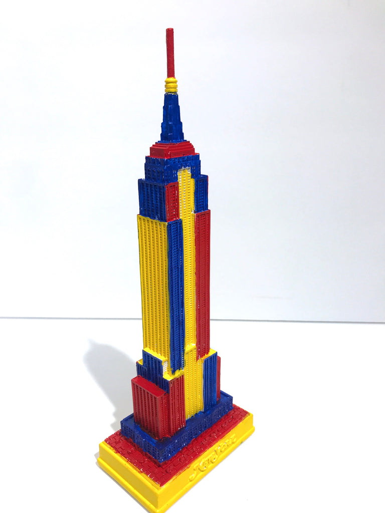 Hand Painted 8" Empire State Building Sculpture Primary Colors