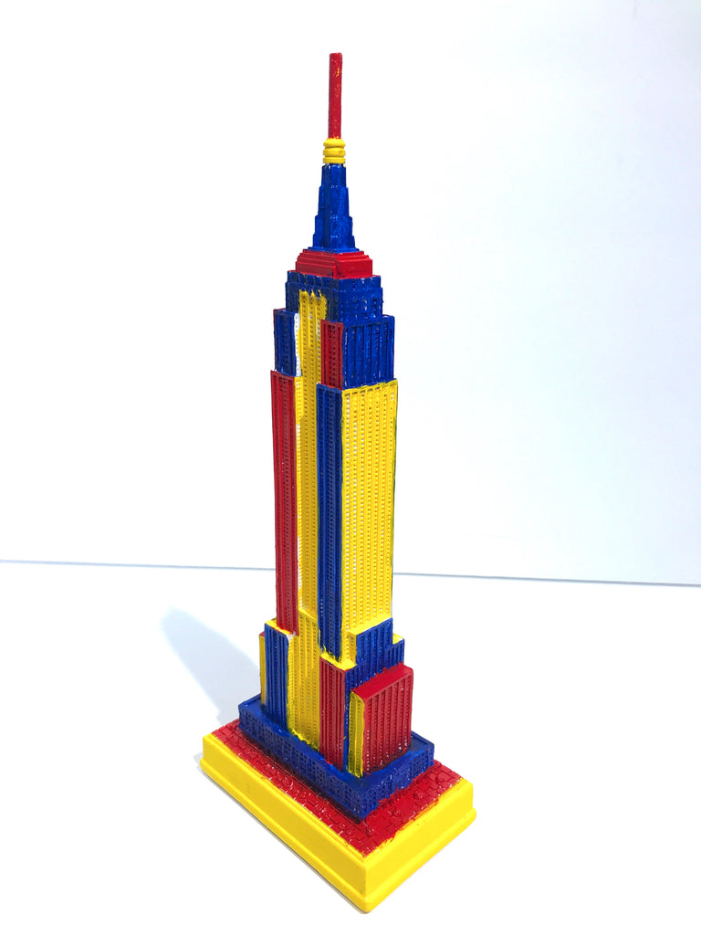 Hand Painted 8" Empire State Building Sculpture Primary Colors