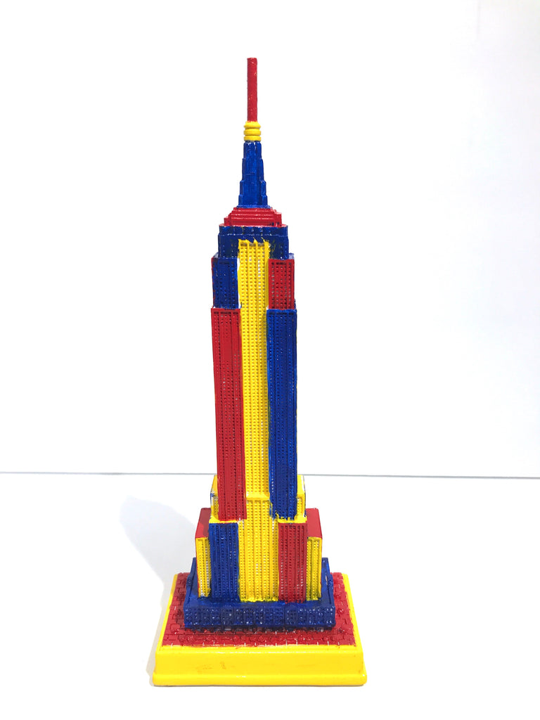 Hand Painted 8" Empire State Building Sculpture Primary Colors