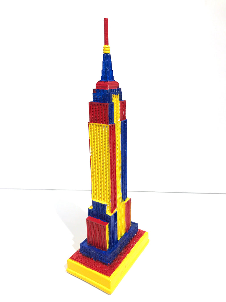 Hand Painted 8" Empire State Building Sculpture Primary Colors