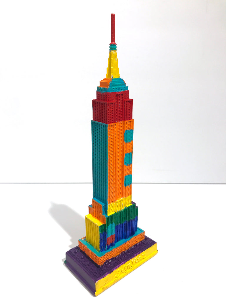 Hand Painted 8" Empire State Building Sculpture Abstract