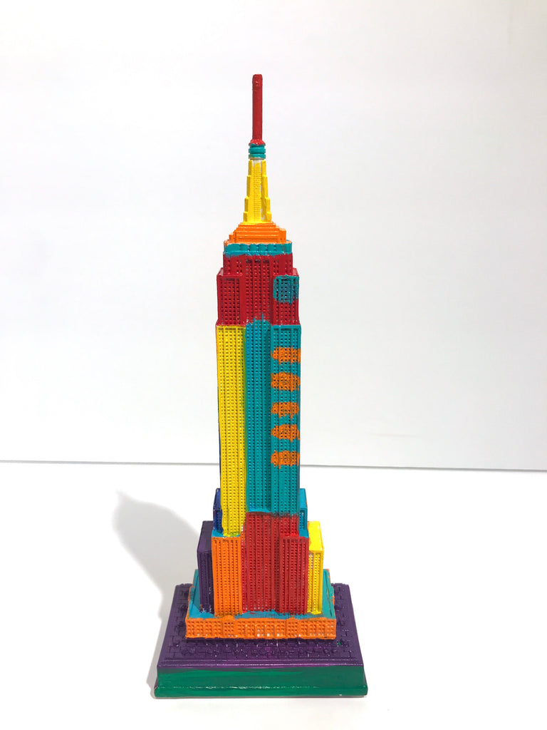 Hand Painted 8" Empire State Building Sculpture Abstract