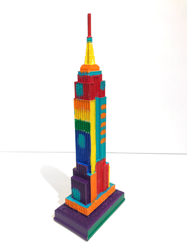 Hand Painted 8" Empire State Building Sculpture Abstract