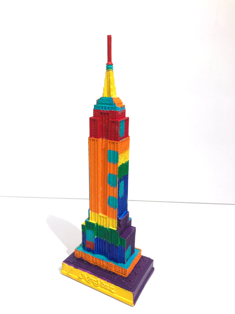 Hand Painted 8" Empire State Building Sculpture Abstract