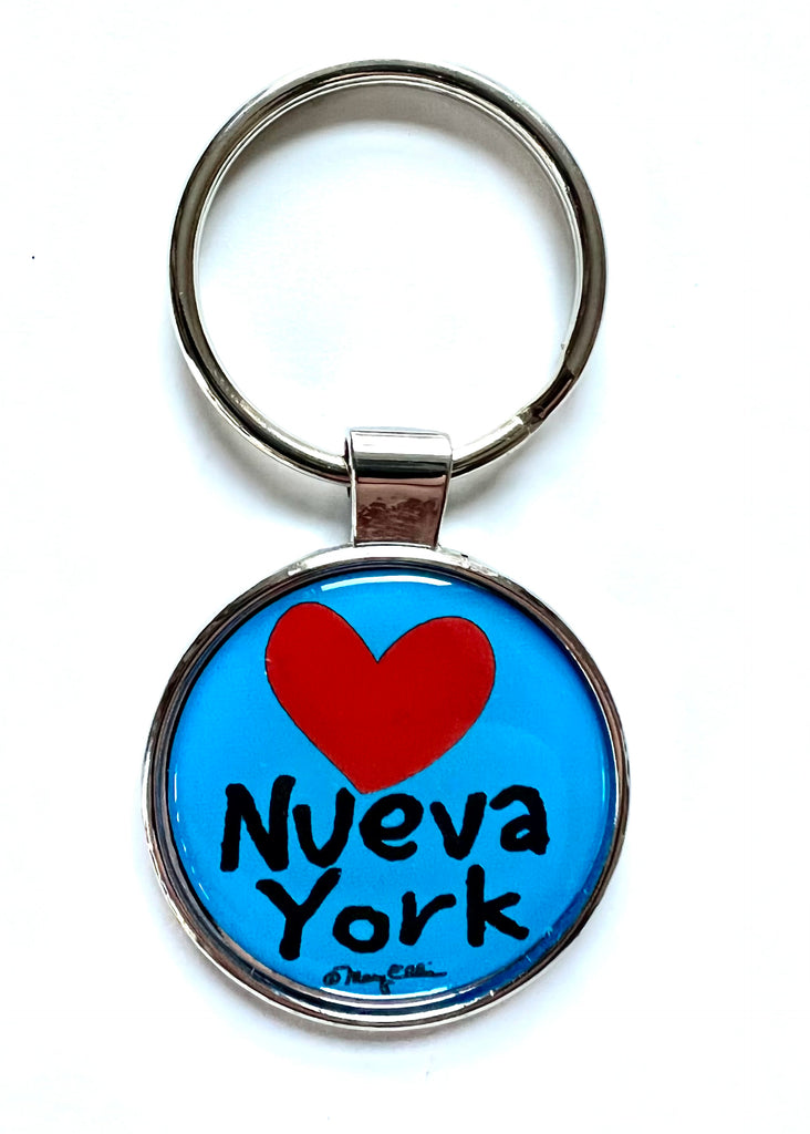 New York Keychain Nueva York Blue