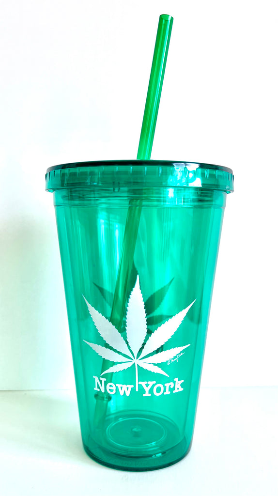 New York Acrylic Tumbler 16 Oz NY Cannabis Marijuana