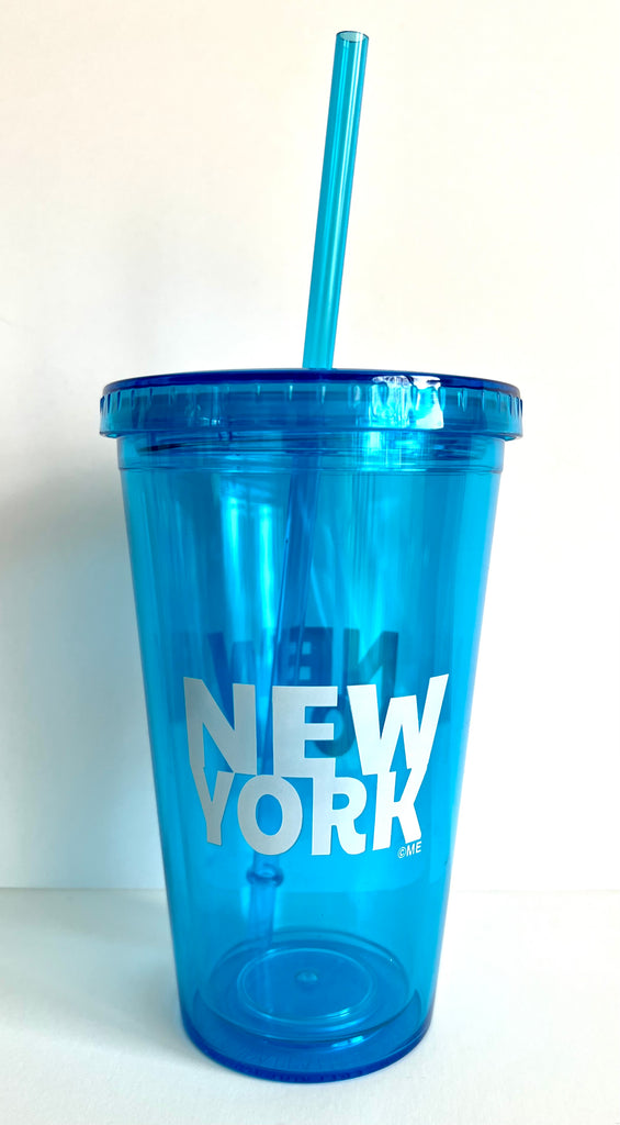 New York Acrylic Tumbler Blue 16 Oz NY Graphic