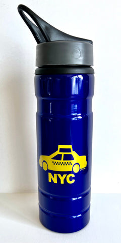 New York Water Bottle Aluminum 27 Oz NY Taxi Cab