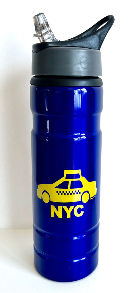 New York Water Bottle Aluminum 27 Oz NY Taxi Cab