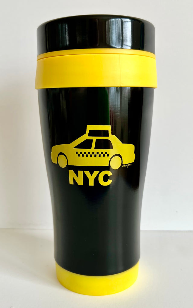 New York Travel Mug 16 Oz Black Yellow Stainless Steel NY Taxi Cab