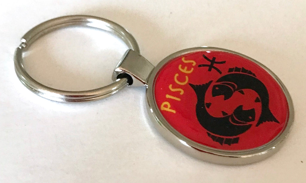 Zodiac Pisces Dome Keychain