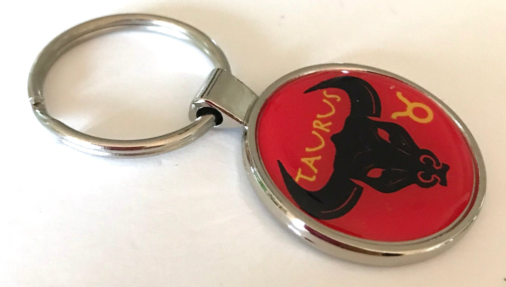 Zodiac Taurus Dome Keychain