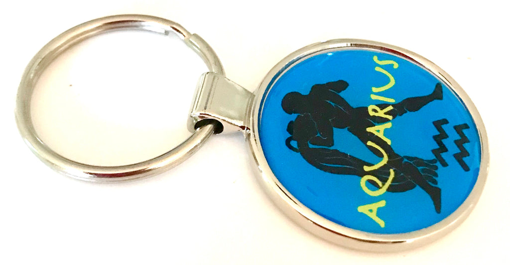 Zodiac Aquarius Dome Keychain