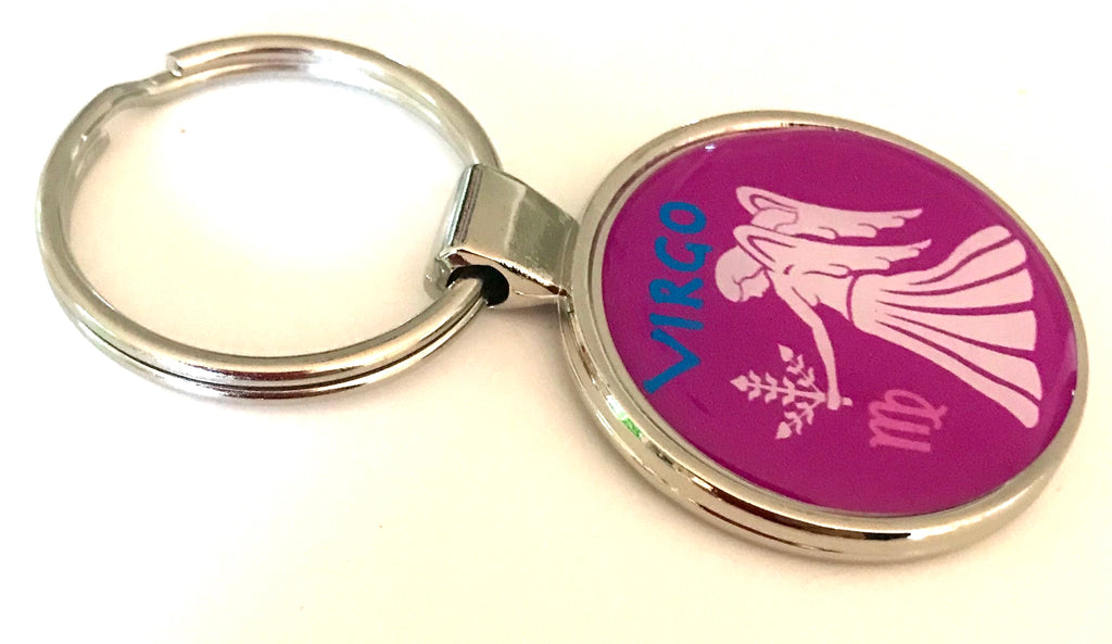 Zodiac Virgo Dome Keychain
