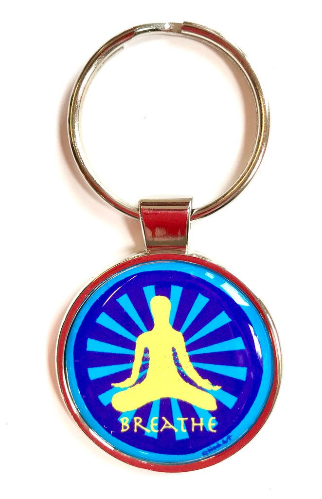 Breathe Meditate Keychain Yoga New Age Meditation Gift