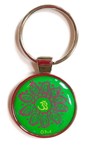 Om Mandala Keychain Yoga New Age Meditation Gift