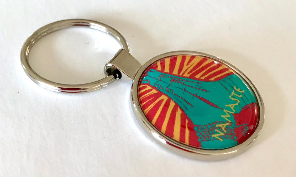 Namaste Prayer Hands Keychain Yoga New Age Meditation Gift