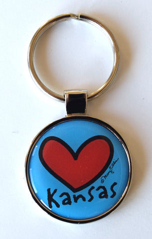 Kansas Keychain Heart