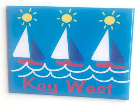 Key West Florida Sailboat Sunshine Magnet