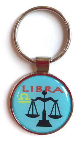Zodiac Libra Dome Keychain