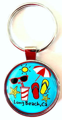 Long Beach Keychain Vacation