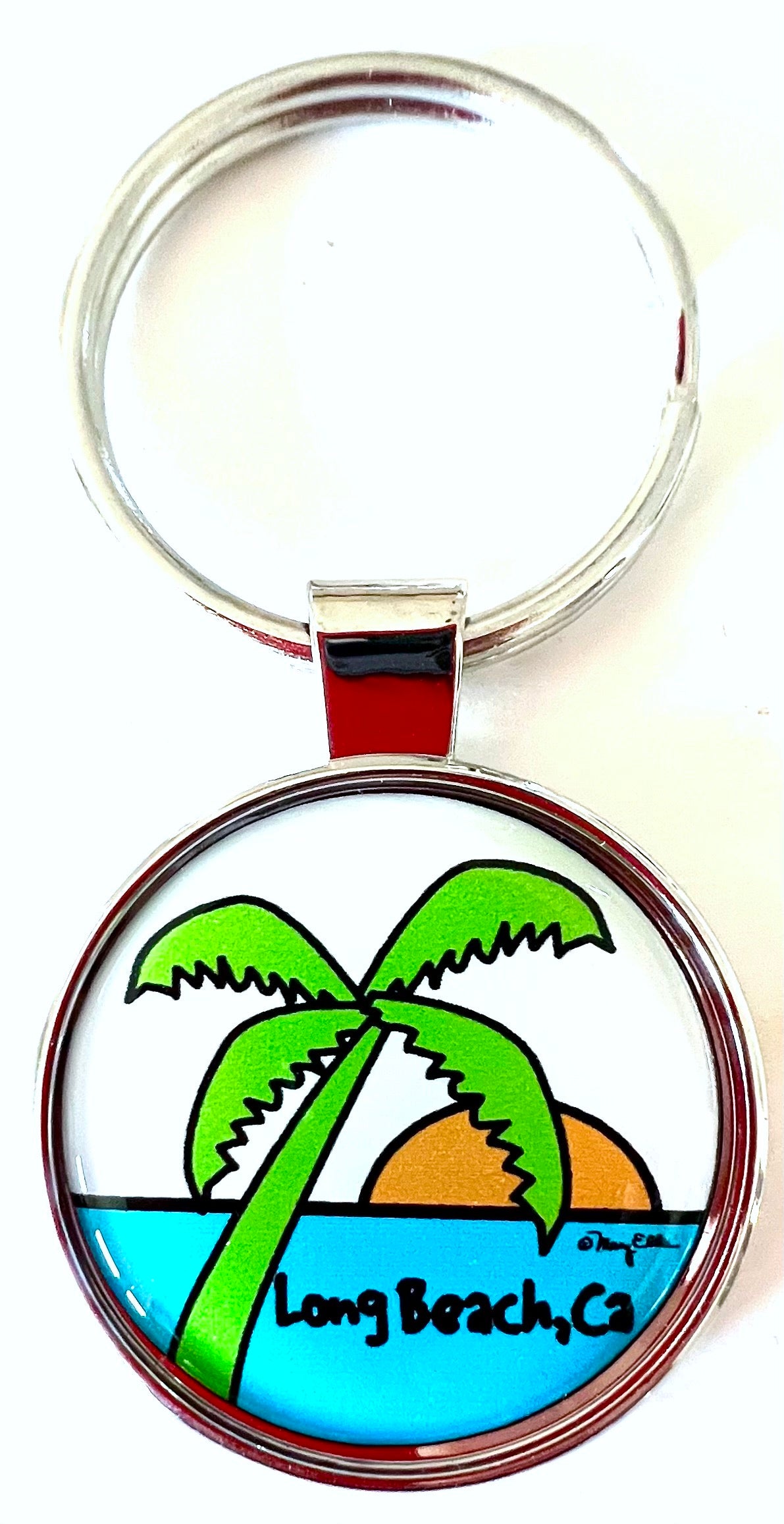 Long Beach Keychain Palm Tree Sunset Fifth Avenue Manufacturers
