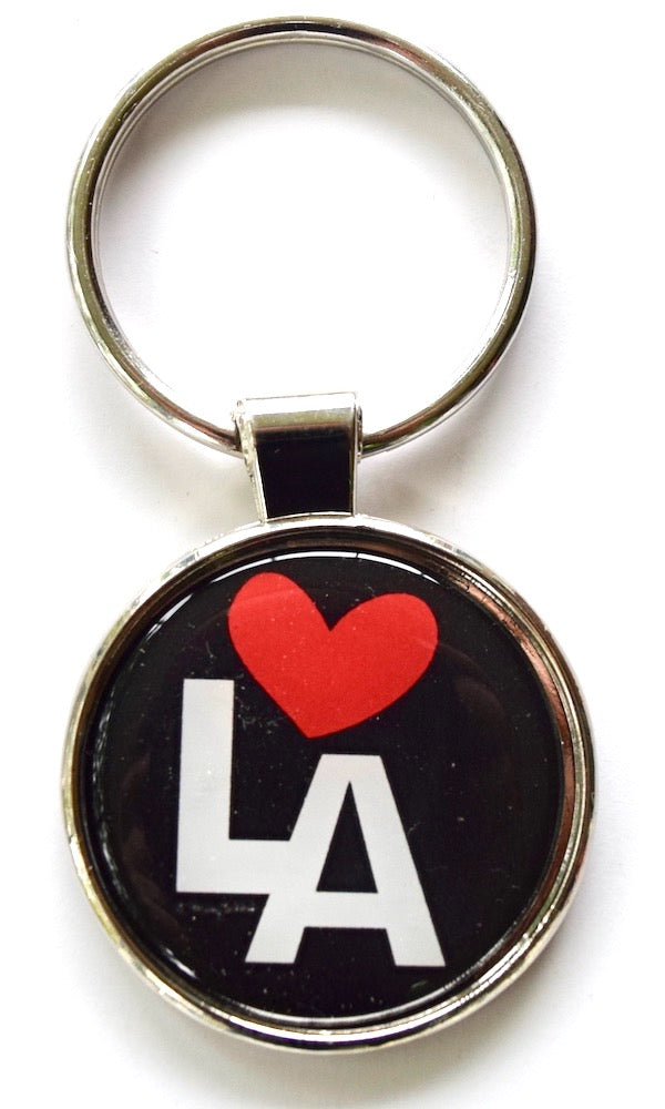 Louisiana Tech Colored Rhinestone Heart Keychain - Red