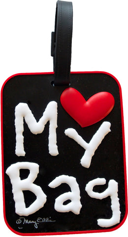 Heart Black Luggage Tag