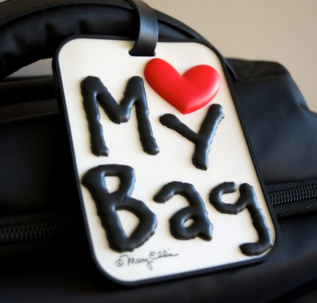 Heart White Luggage Tag
