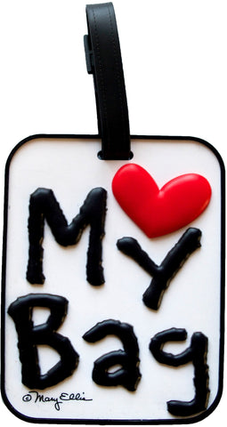 Heart White Luggage Tag