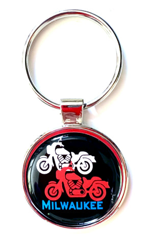 Milwaukee Wisconsin Keychain Motorcycle