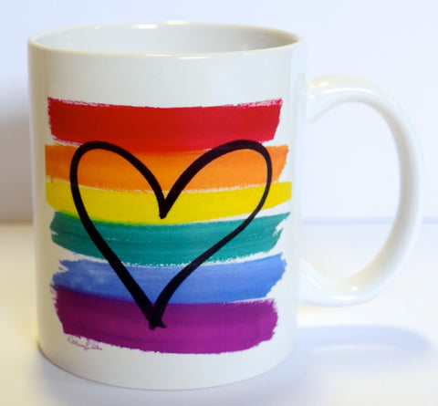 Rainbow Pride Flag Heart Mug