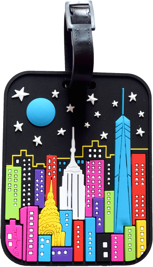 NY Night Skyline Luggage Tag