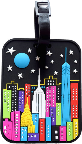 NY Night Skyline Luggage Tag