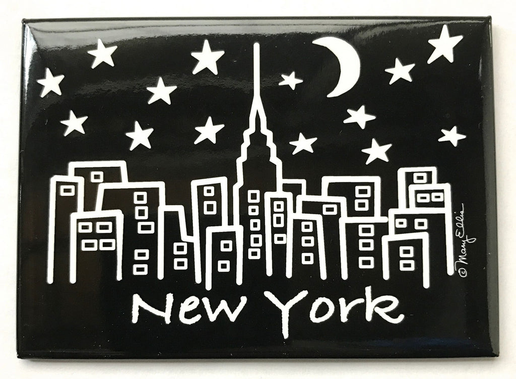 New York Chalk Skyline Magnet