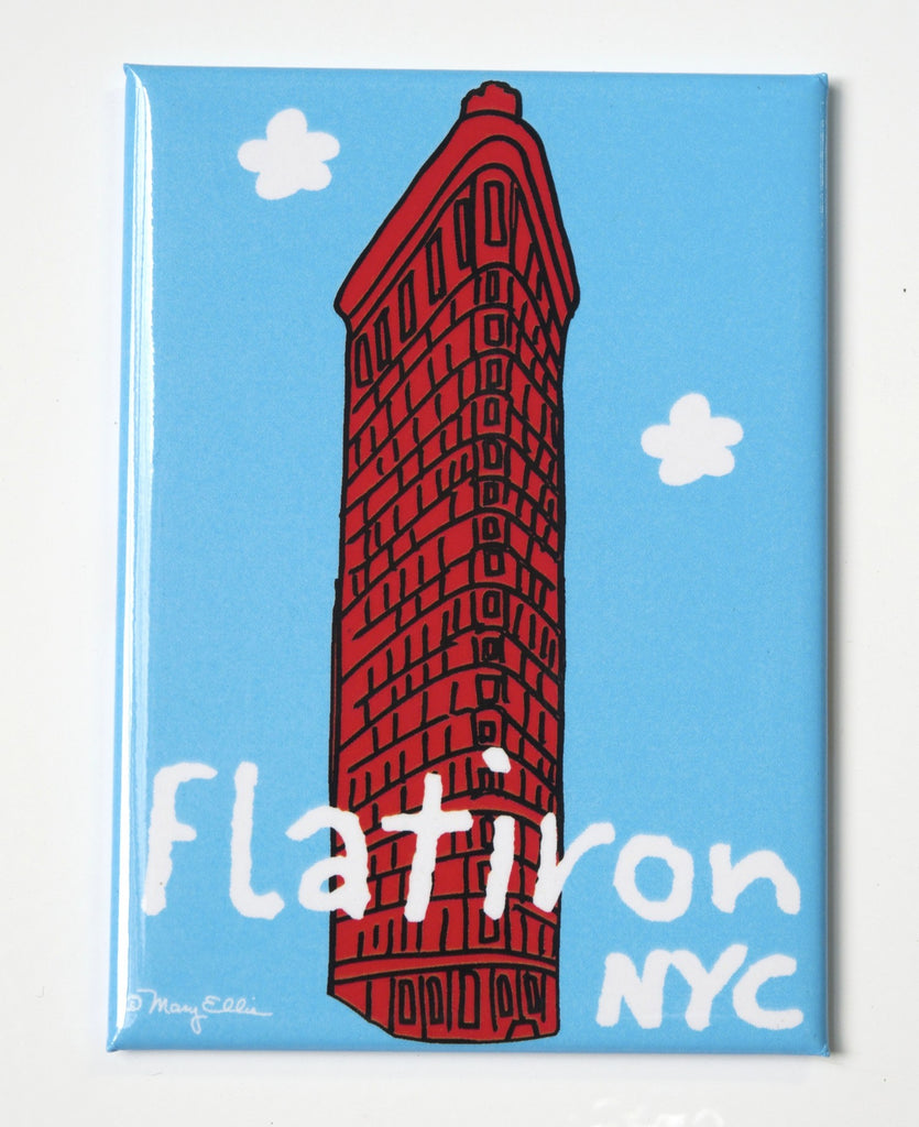 New York Flat Iron Building Blue Magnet