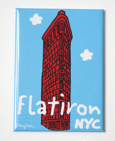 New York Flat Iron Building Blue Magnet